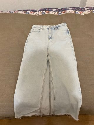 Falda larga vaquera Stradivarius