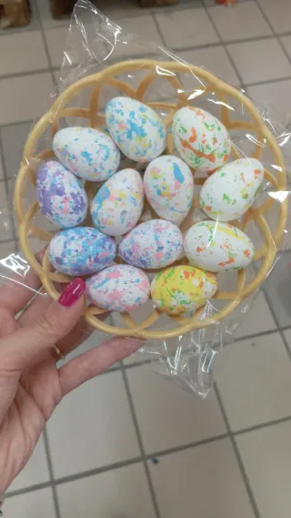 Uova decorative Pasqua cesto 10 pezzi