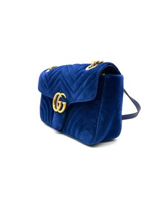 Bandolera Gucci Azul y Dorada