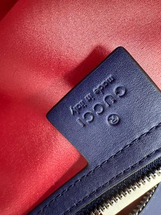 Bandolera Gucci Azul y Dorada