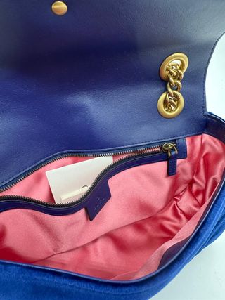 Bandolera Gucci Azul y Dorada