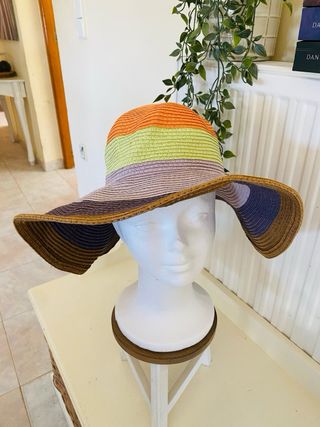 Sombrero Boho Ibiza Ala Ancha Multicolor