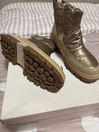 Botín Hispanitas Beige y Dorado