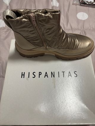 Botín Hispanitas Beige y Dorado