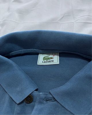 Polo Lacoste manga corta azul