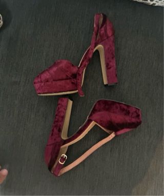 Sandalias burdeos terciopelo