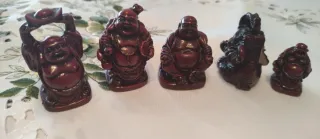 Figuras Budas de la Suerte Rojas (Set 5)
