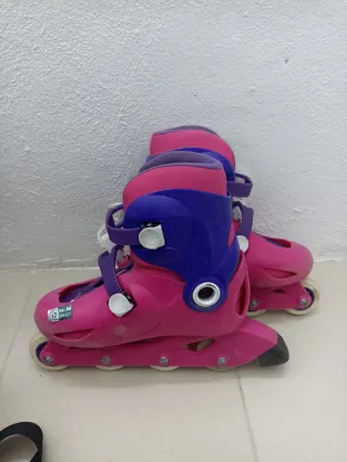 Patines en línea rosas y morados talla 34-36