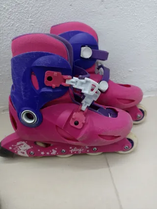 Patines en línea rosas y morados talla 34-36