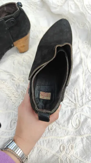 Botines Vialis Talla 39 Ante Negro