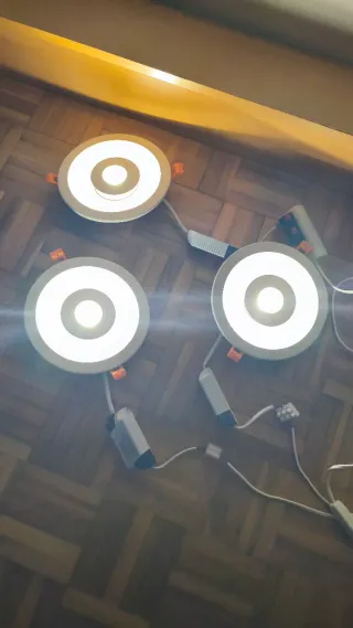 4 Plafones empotrable doble LED 15W+6W combinable