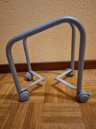 Supporto per Computer in Metallo con Ruote Grigio