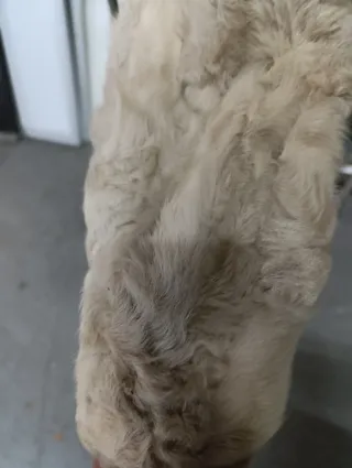 Abrigo de piel beige