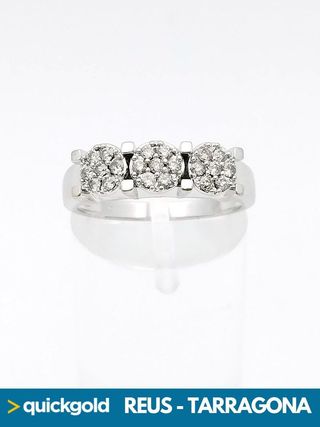 035-01-00525 ANILLO ORO BLANCO 18K DIAMANTES T14