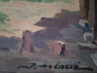 Óleo paisaje de León firmado