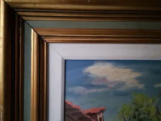 Óleo paisaje de León firmado