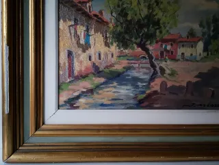 Óleo paisaje de León firmado