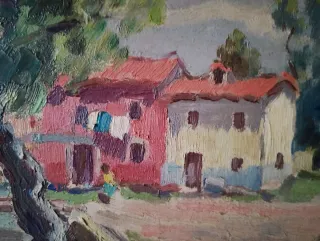 Óleo paisaje de León firmado