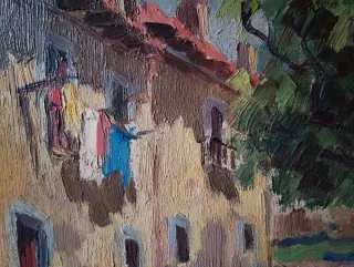 Óleo paisaje de León firmado