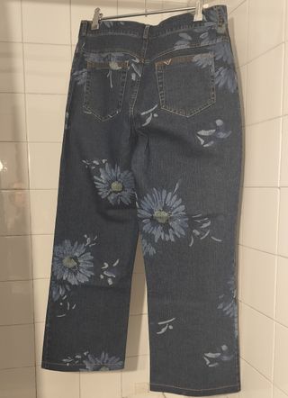 Pantalón vaquero mujer estampado floral