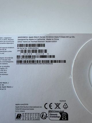 Apple Watch 10 42mm Titanio 100%