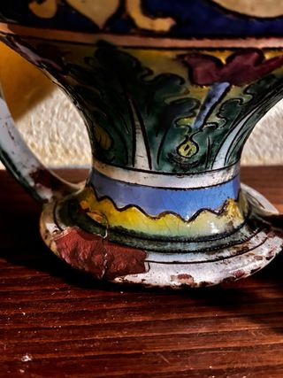 Vaso ceramica dipinto a mano vintage