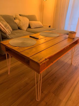 Mesa centro madera rústica