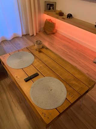 Mesa centro madera rústica