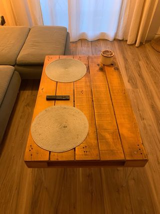 Mesa centro madera rústica