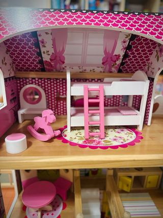 Casa de muñecas grande de madera 95 cm de altura