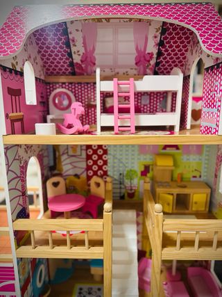 Casa de muñecas grande de madera 95 cm de altura