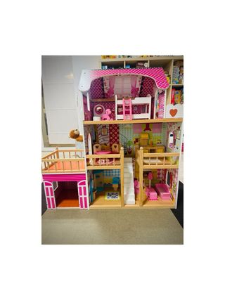 Casa de muñecas grande de madera 95 cm de altura