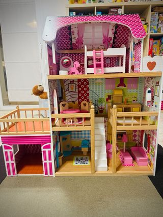 Casa de muñecas grande de madera 95 cm de altura