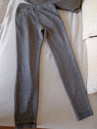 Pantalón de felpa gris mujer