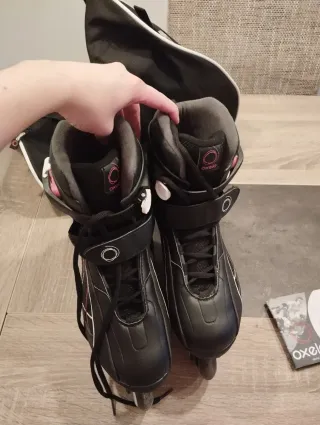 Patines en línea Oxelo negros y rosas