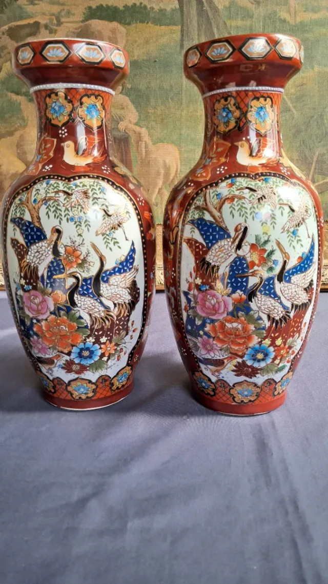 Pareja Jarrones Satsuma