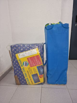 Cuna de viaje plegable para bebé + colchón