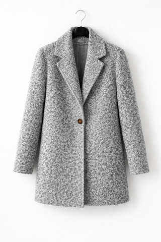 Blazer Grigio Bouclé Donna Taglia 44