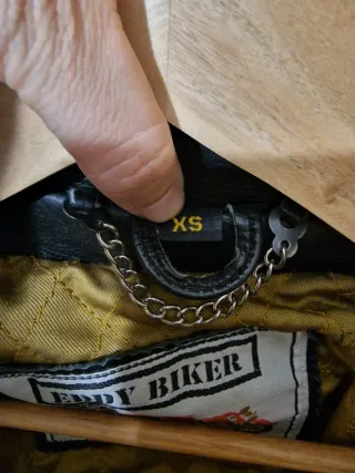 Chaqueta de cuero Eddy Biker Negra