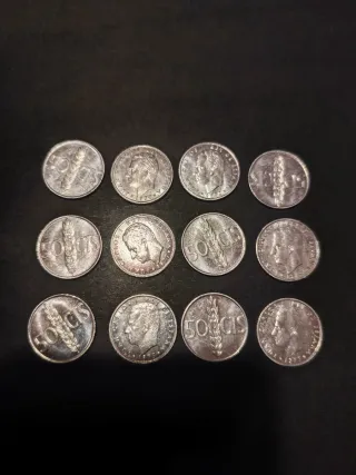 50 Céntimos 1975. 12 monedas