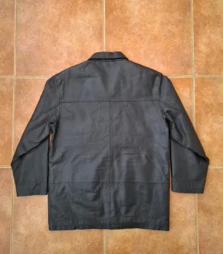 Chaqueta Cuero Vintage Y2K Minimal 90s Marrón