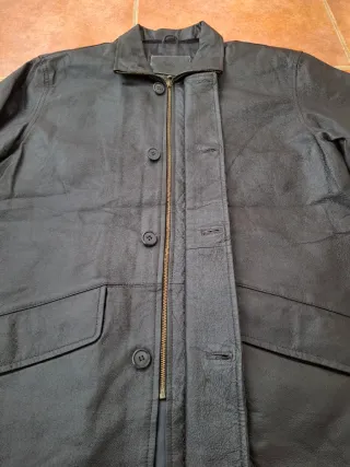 Chaqueta Cuero Vintage Y2K Minimal 90s Marrón