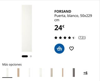 Puerta de armario pax modelo FORSAND de IKEA