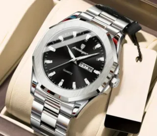 Reloj POEDAGAR Hombre Negro y Plateado