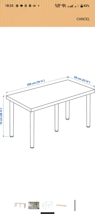 Mesa de comedor grande de madera y metal