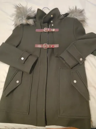 Abrigo mujer Zara verde lana