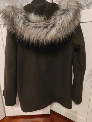 Abrigo mujer Zara verde lana