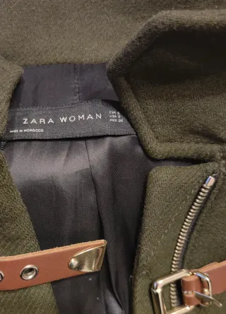 Abrigo mujer Zara verde lana