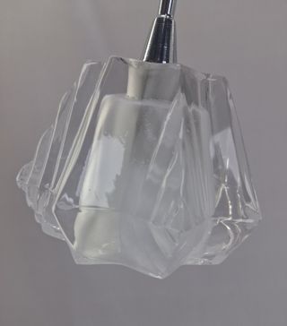 Lámpara sobremesa moderna 2 luces cromo cristal