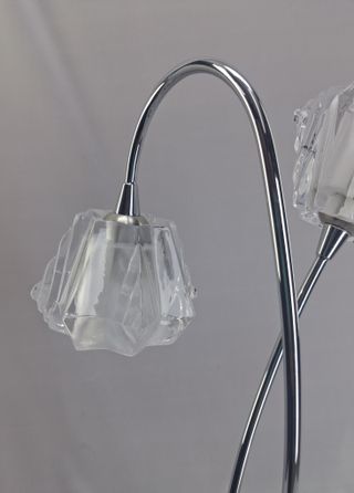 Lámpara sobremesa moderna 2 luces cromo cristal